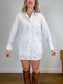 COS Pinstriped Button Down in White/Blue (Size S/M)