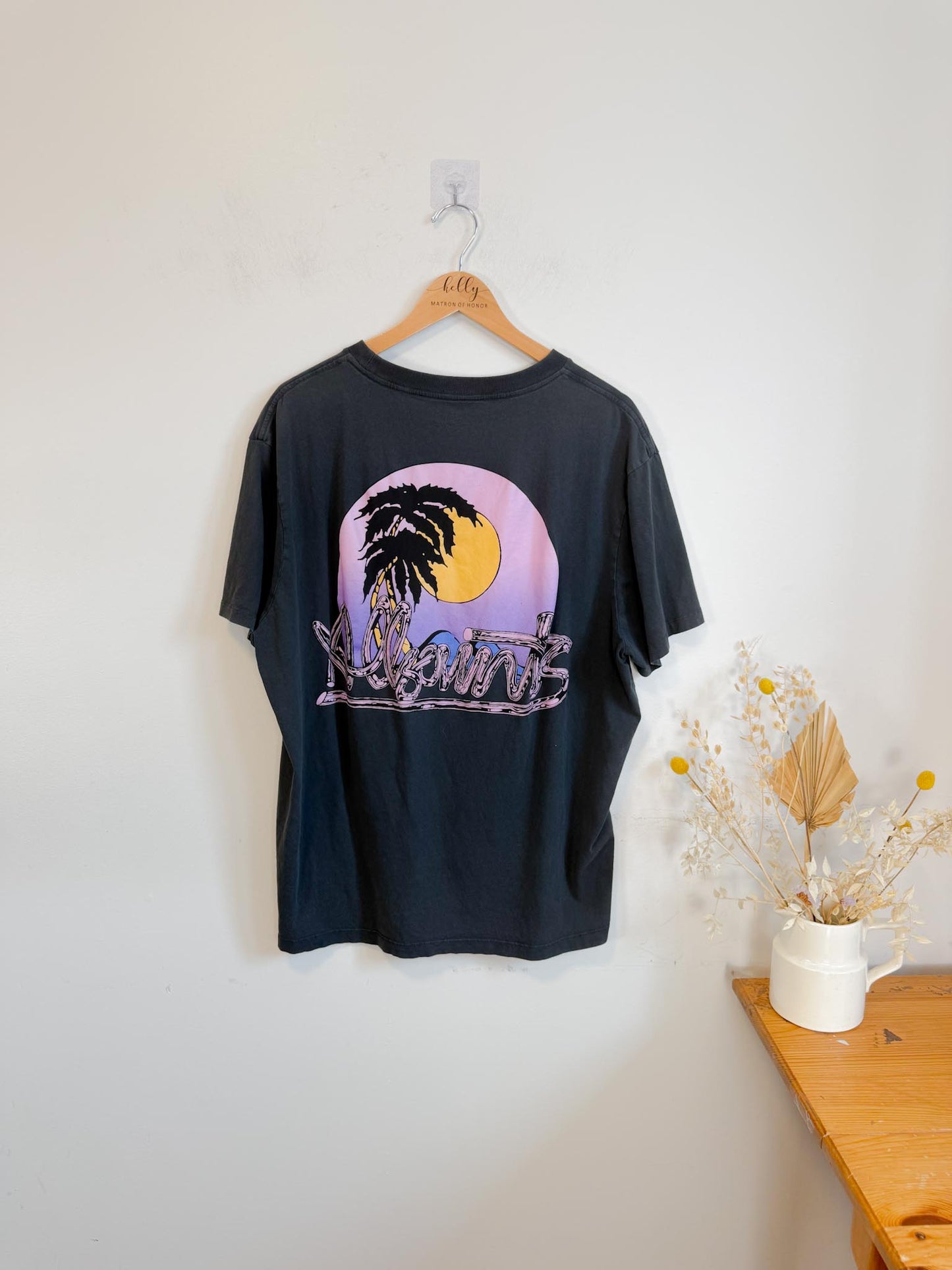 ALLSAINTS Oversized Tropical Print T-Shirt in Grey (Size XL)