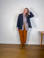 Simons Wool Blend Tweed Blazer in Navy (Size L)