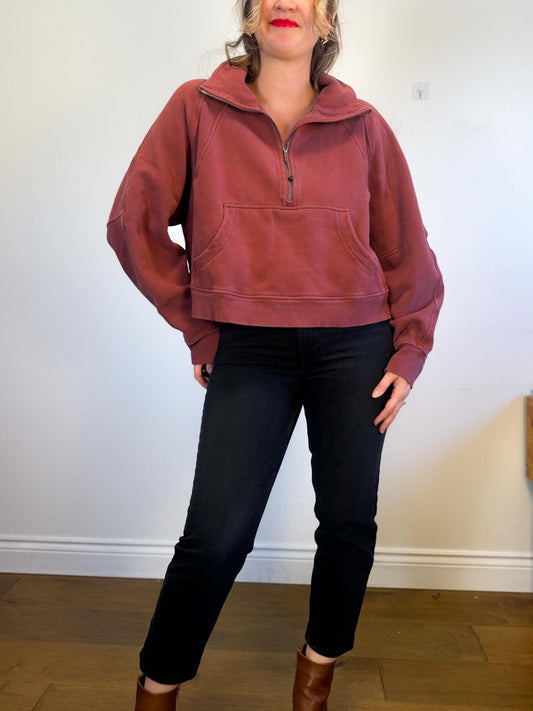Lululemon "Scuba Oversized Full Zip Hoodie in Maroon" (Size XL/XXL)