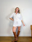 COS Pinstriped Button Down in White/Blue (Size S/M)