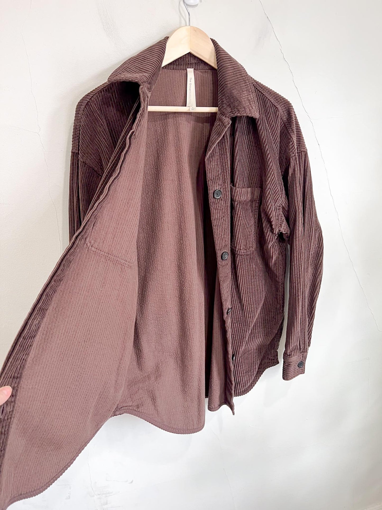 Babaton "Graydon Corduroy Shirt in Brown" SOLD AS IS (Size S/M)