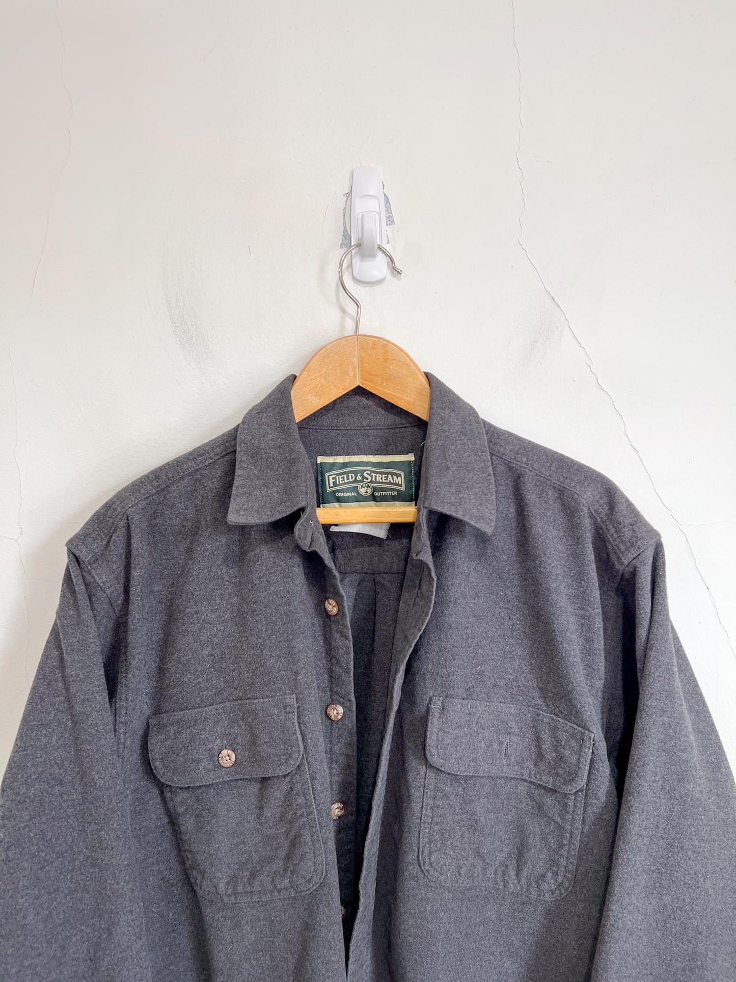 Vintage Field & Stream Grey Flannel Overshirt (Size L)