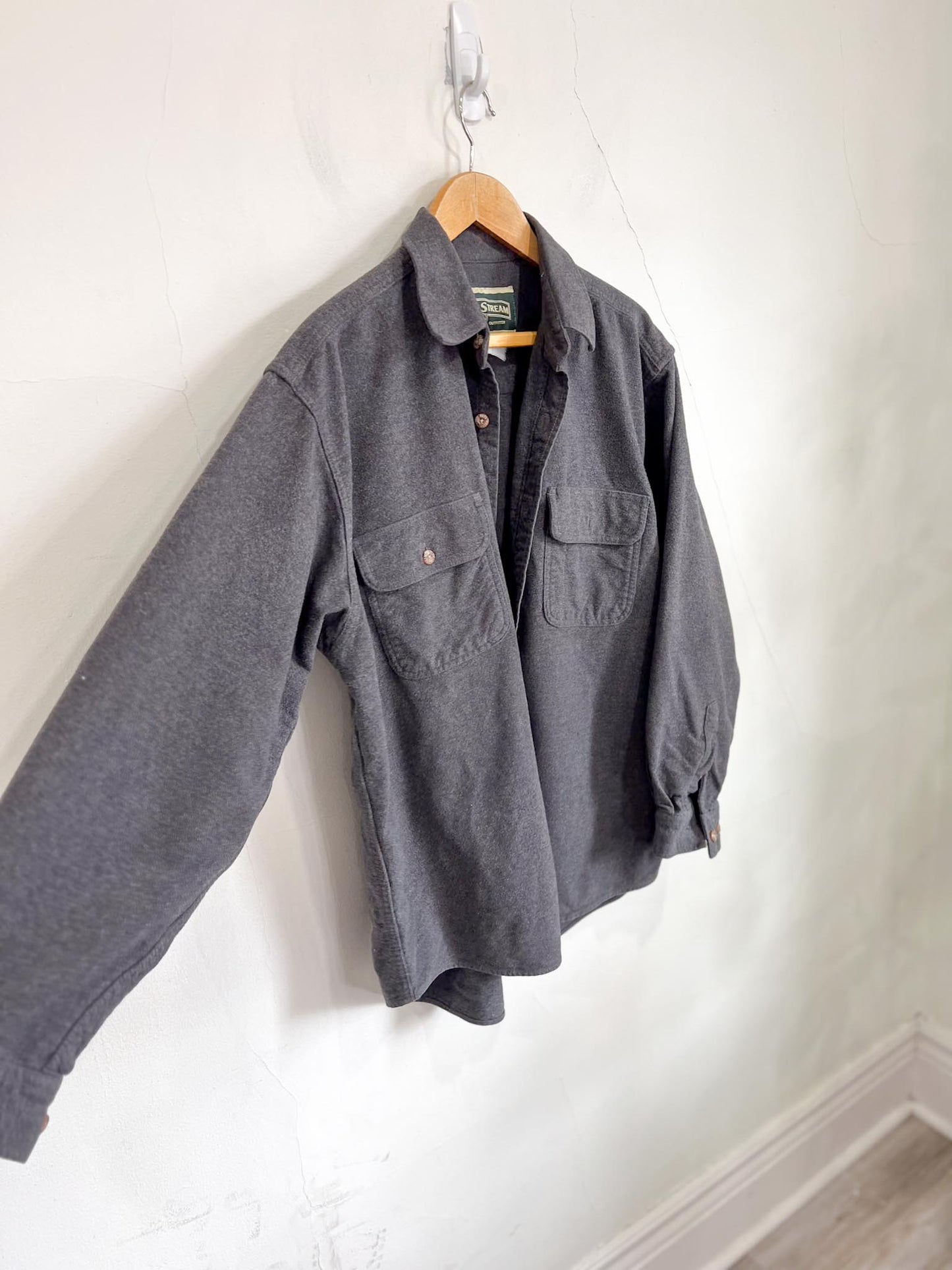 Vintage Field & Stream Grey Flannel Overshirt (Size L)