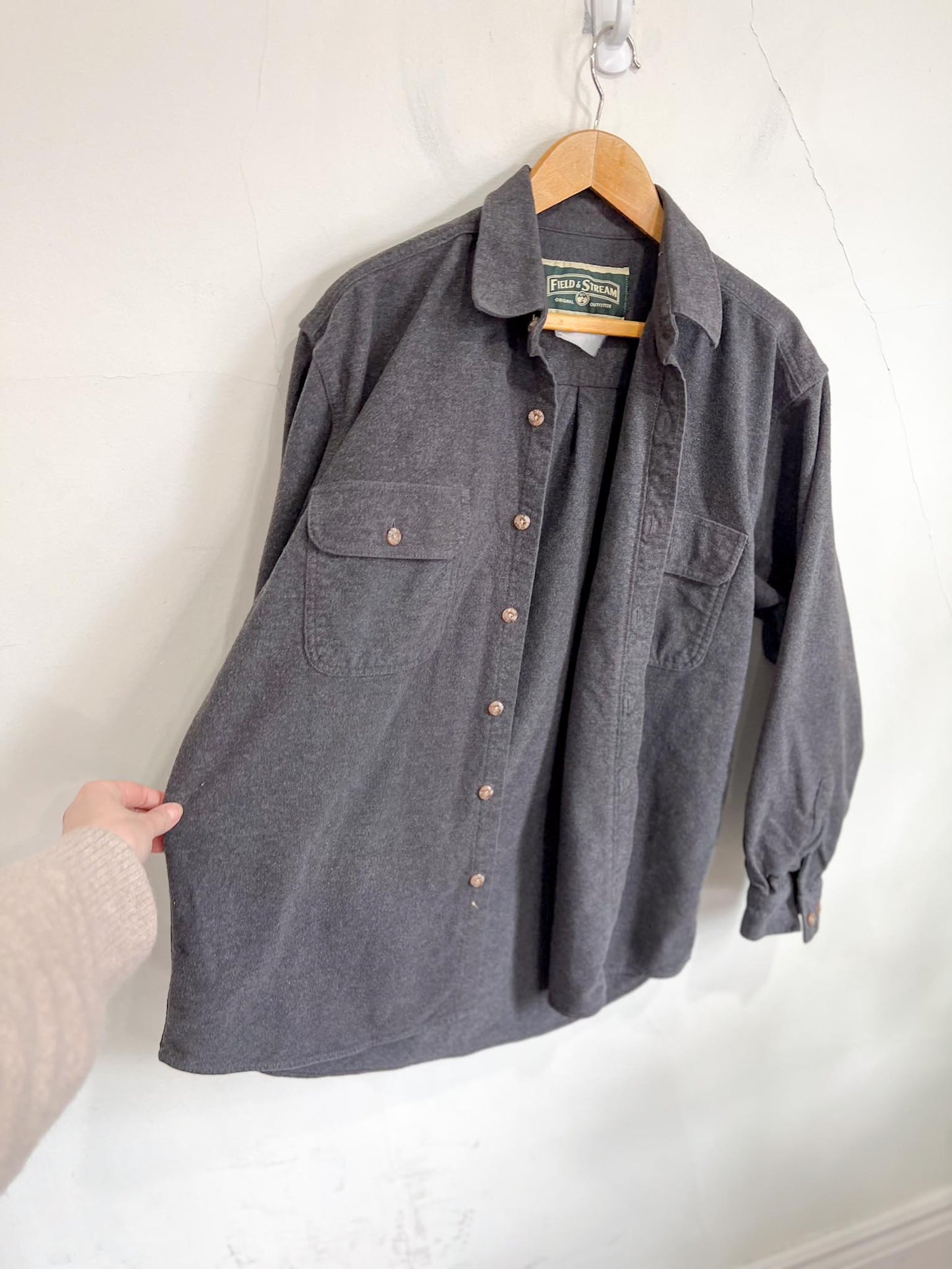 Vintage Field & Stream Grey Flannel Overshirt (Size L)