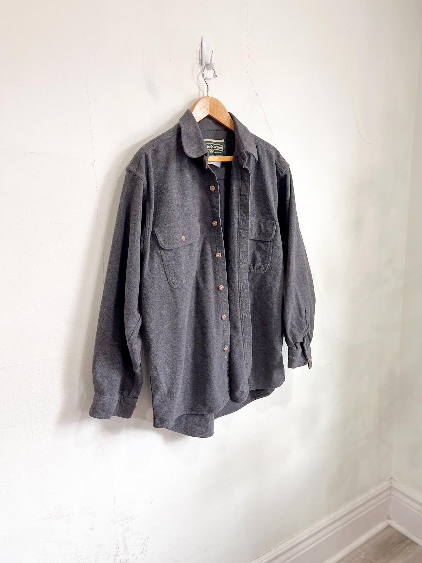 Vintage Field & Stream Grey Flannel Overshirt (Size L)