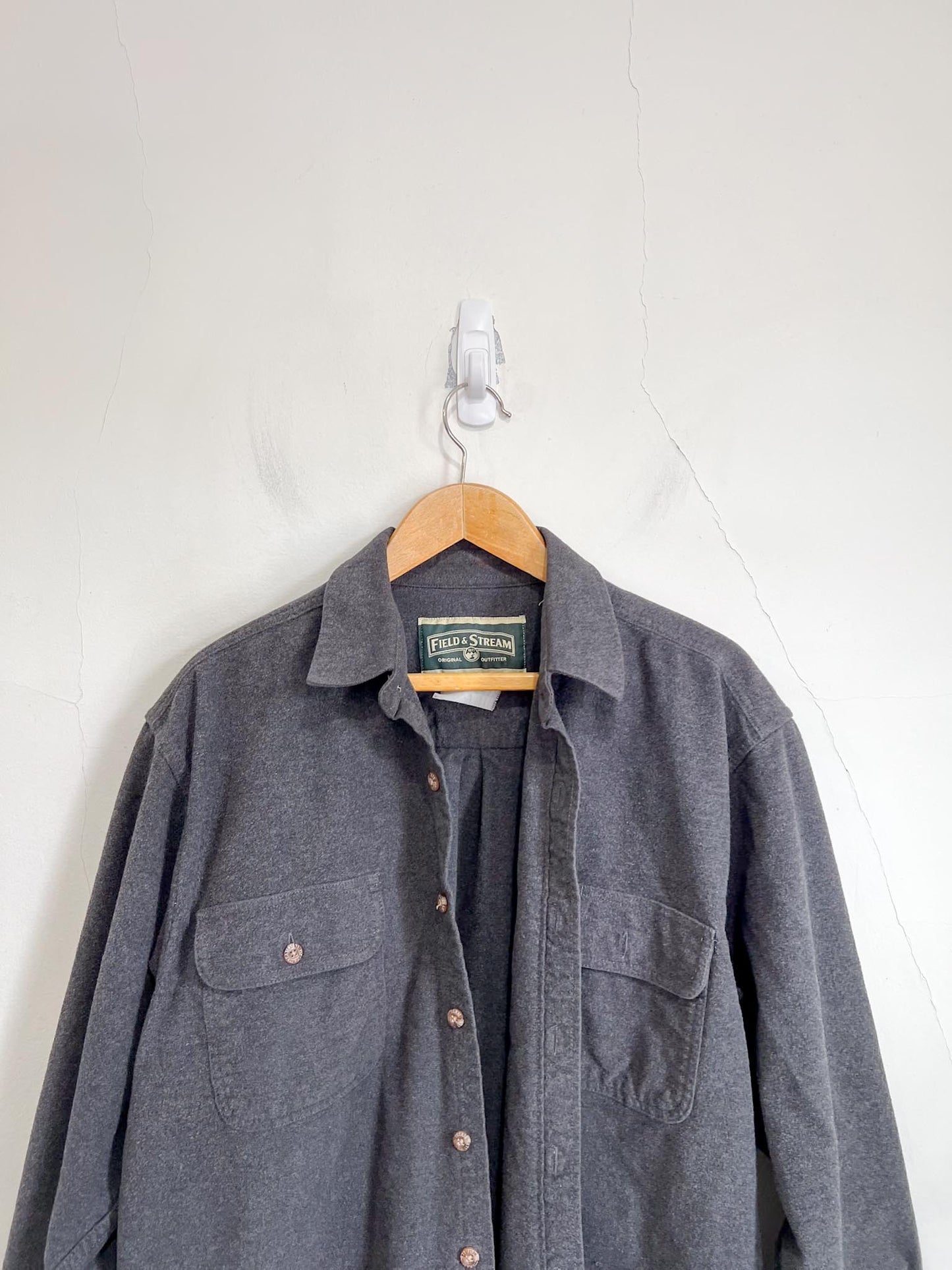 Vintage Field & Stream Grey Flannel Overshirt (Size L)