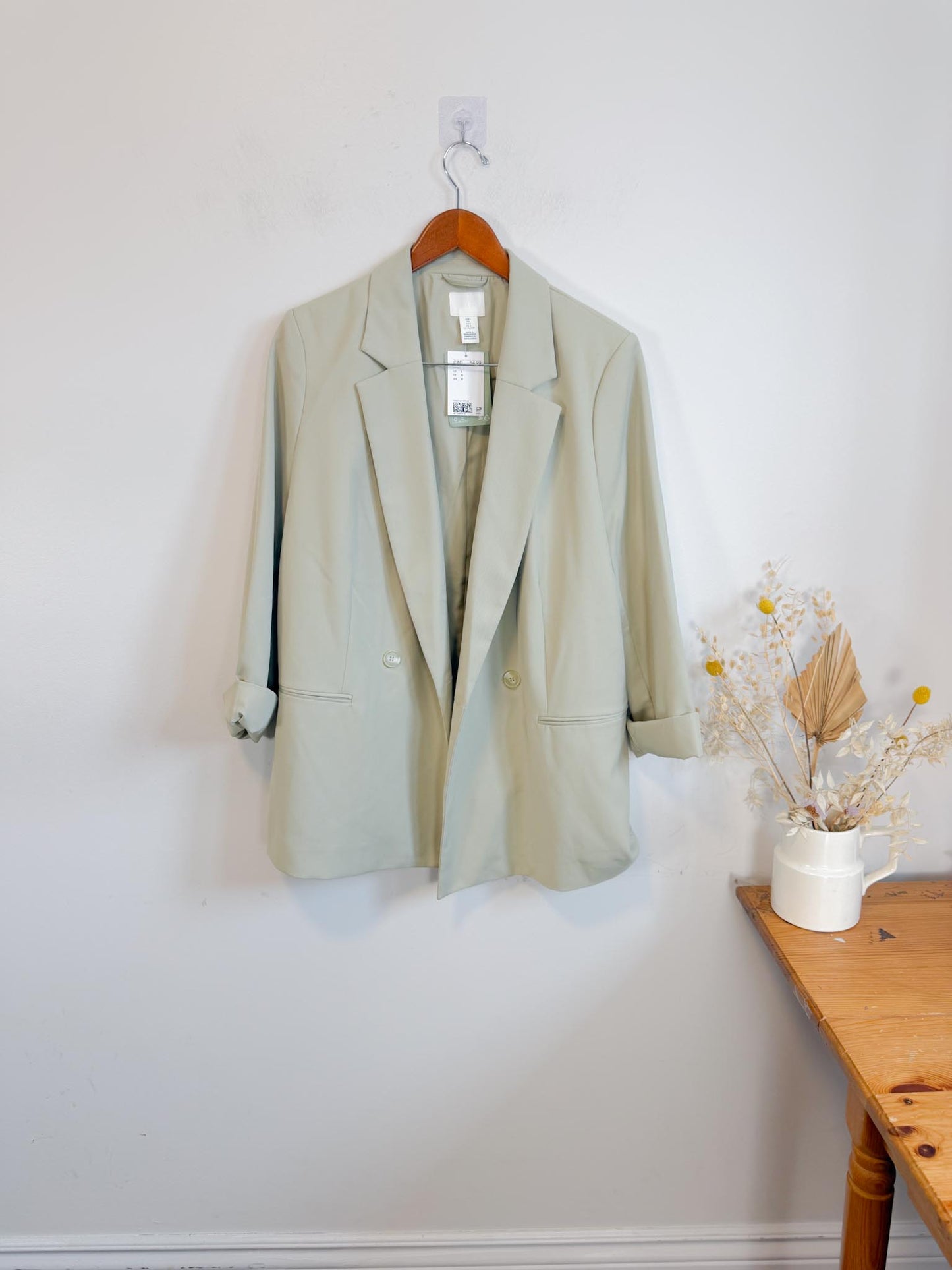 H&M Oversized Blazer in Light Green NWT (Size L)