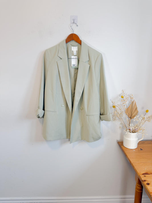 H&M Oversized Blazer in Light Green NWT (Size L)