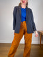 Simons Wool Blend Tweed Blazer in Navy (Size L)