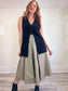 Vintage Full Midi Skirt in Pale Green Grey PLEASE READ (Size S)