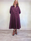 PARI PASSU Designer Shirt Dress in Maroon (Size XXL)