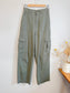 Lucy & Yak Sustainable High Rise Cargo Pants in Green (Size S)