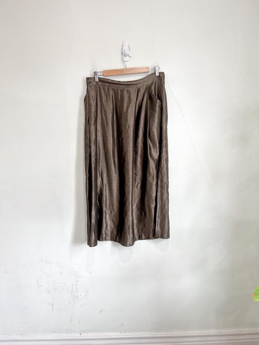 Pillar Slow Fashion Silk Midi Skirt (Size M/L)