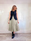 Vintage Full Midi Skirt in Pale Green Grey PLEASE READ (Size S)