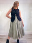 Vintage Full Midi Skirt in Pale Green Grey PLEASE READ (Size S)