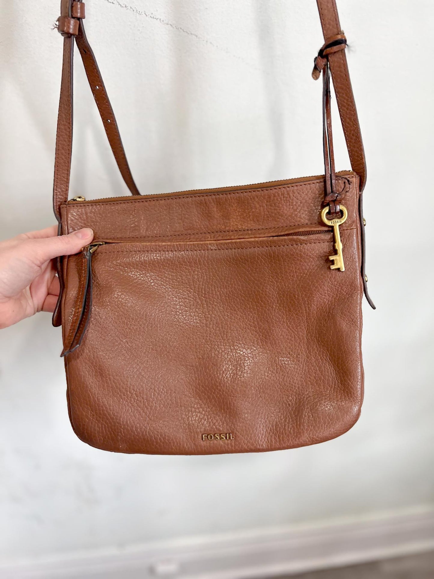 Fossil Leather Crossbody Bag in Brown