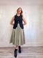 Vintage Full Midi Skirt in Pale Green Grey PLEASE READ (Size S)