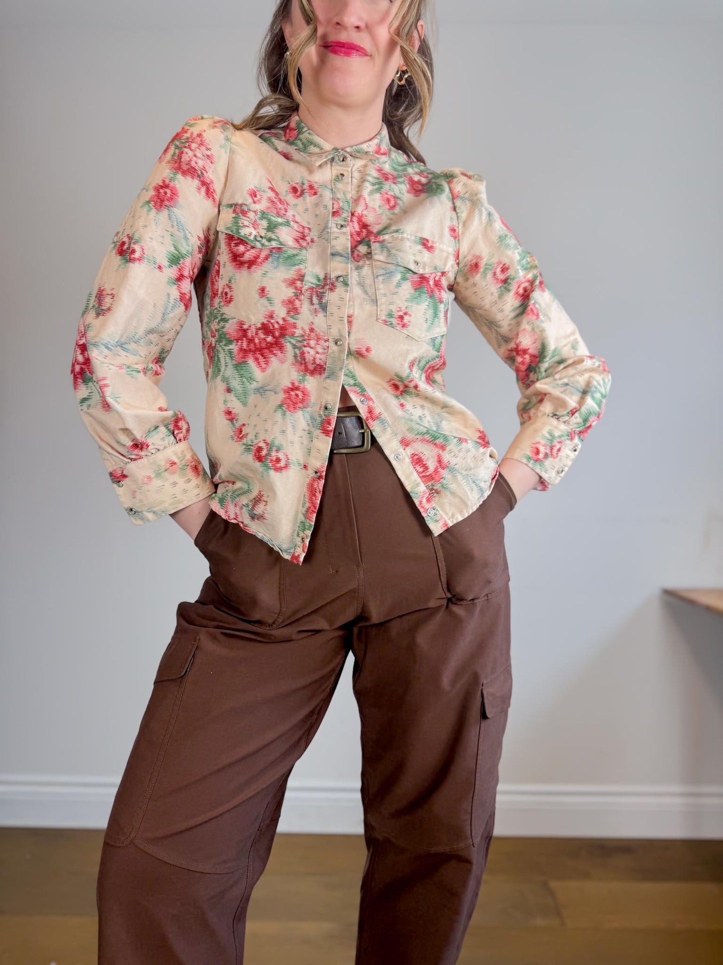 Sezane "Claudia Shirt in Antique Flowers" (Size M)