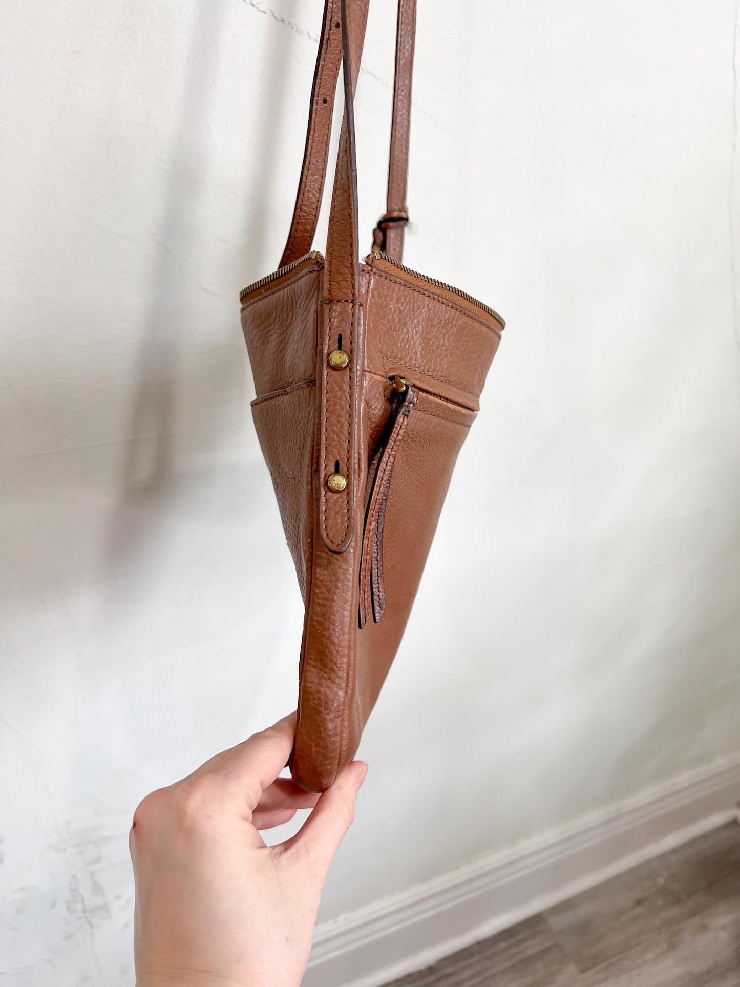 Fossil Leather Crossbody Bag in Brown