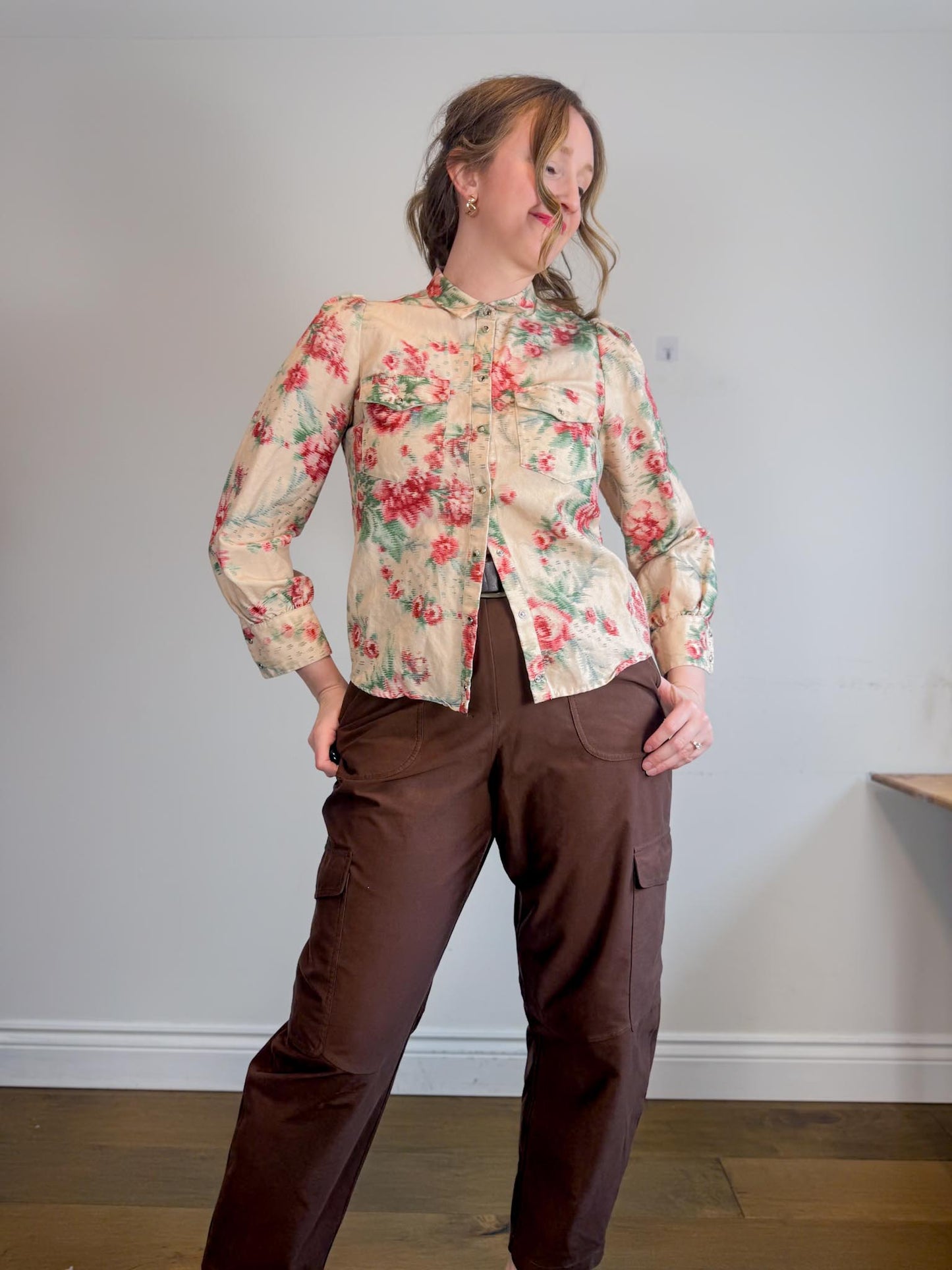 Sezane "Claudia Shirt in Antique Flowers" (Size M)