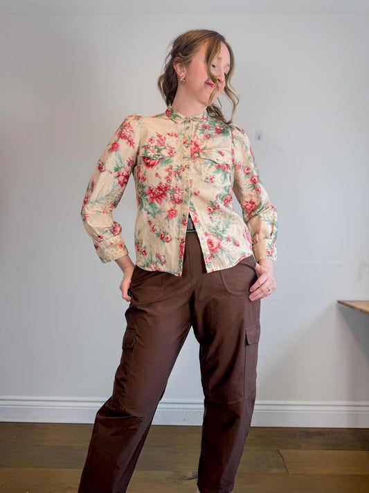 Sezane "Claudia Shirt in Antique Flowers" (Size M)
