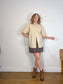 Babaton Frances Faux Leather Shirt in Cream (Size M/L)