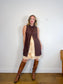 Vintage Linen Sleeveless Dress in Brown (Size M/L)