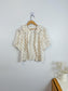 DOEN "Bel Ruffled Silk-charmeuse Blouse in Floral" (Size S)