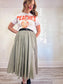 Vintage Full Midi Skirt in Pale Green Grey PLEASE READ (Size S)