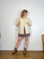 Babaton Frances Faux Leather Shirt in Cream (Size M/L)