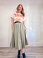 Vintage Full Midi Skirt in Pale Green Grey PLEASE READ (Size S)