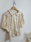 DOEN "Bel Ruffled Silk-charmeuse Blouse in Floral" (Size S)