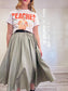 Vintage Full Midi Skirt in Pale Green Grey PLEASE READ (Size S)