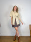 Babaton Frances Faux Leather Shirt in Cream (Size M/L)