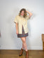 Babaton Frances Faux Leather Shirt in Cream (Size M/L)