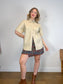 Babaton Frances Faux Leather Shirt in Cream (Size M/L)