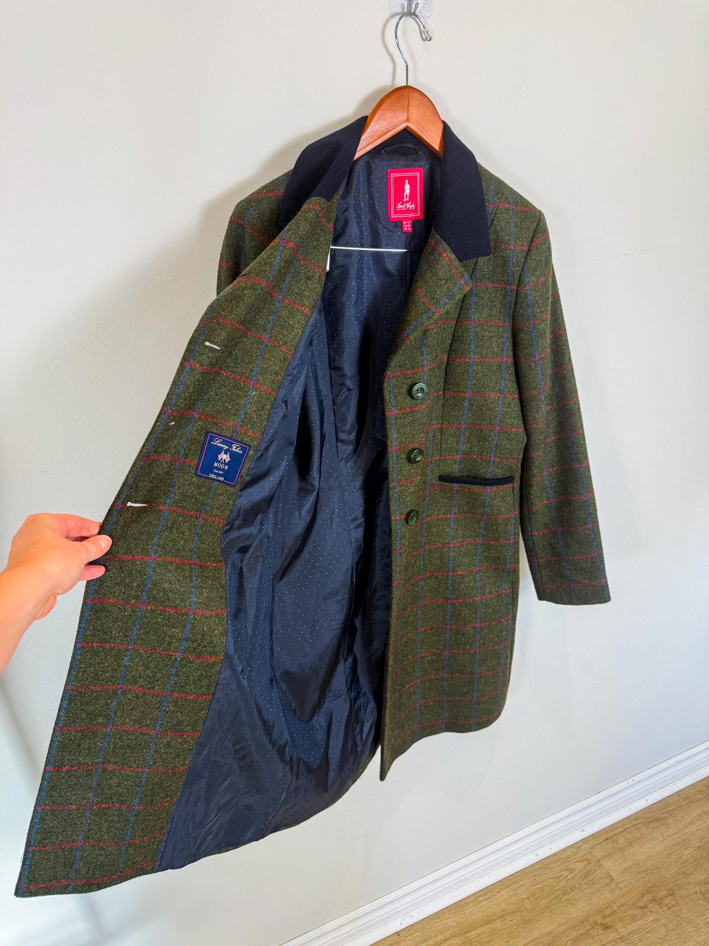 Jack Murphy Dublin "Isabella Tweed Coat in Green" (Size M)