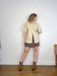 Babaton Frances Faux Leather Shirt in Cream (Size M/L)
