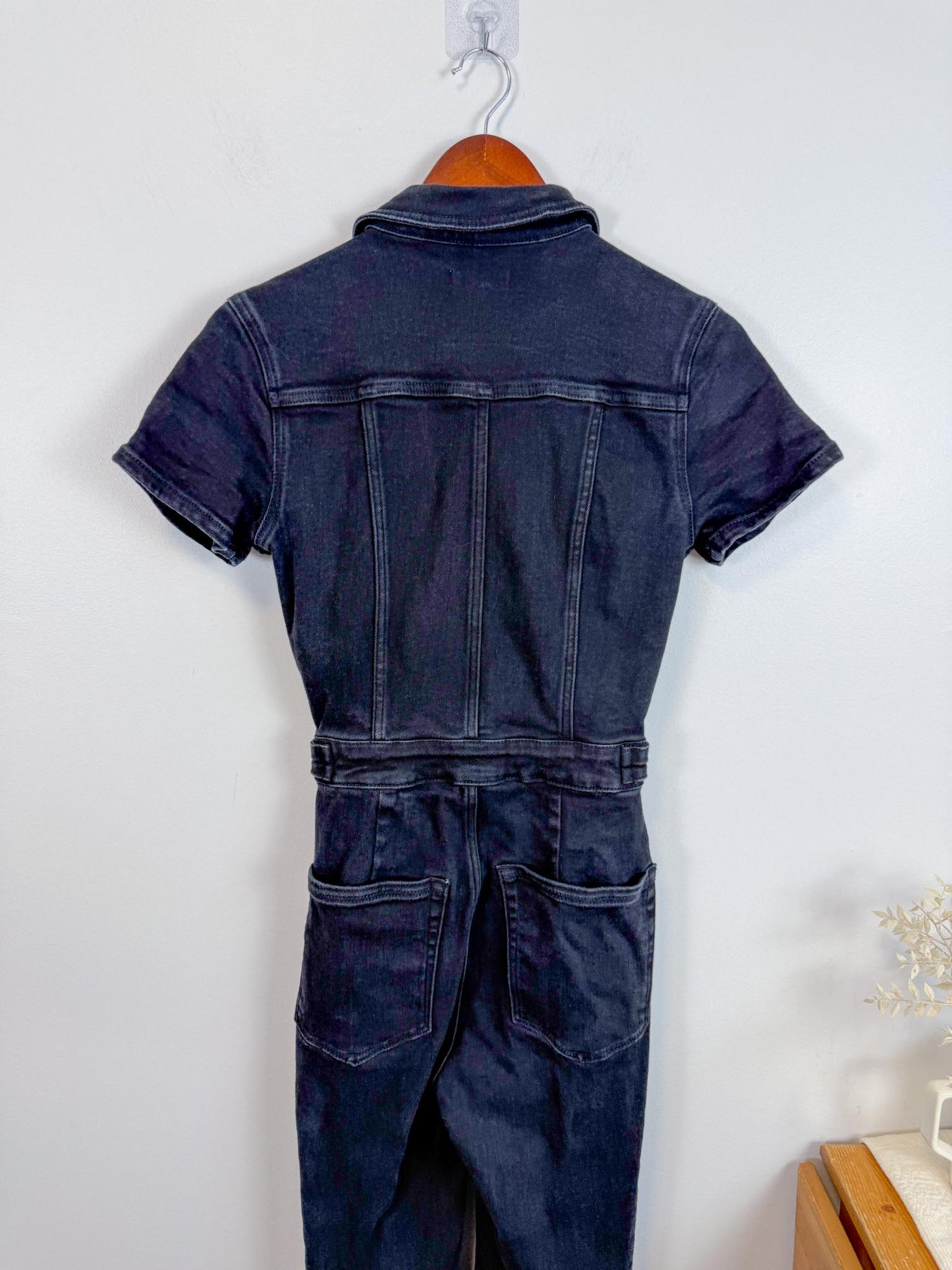 Good American "Fit for Success Bootcut Jumpsuit in Black" (Size S)