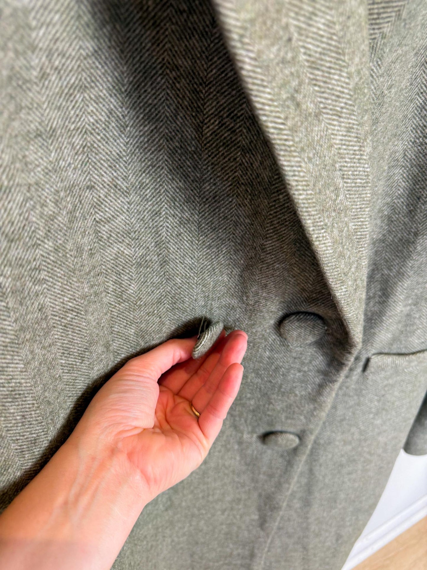 Torn by Ronny Kobo Tyra Peacoat in Moss Green (Size L)