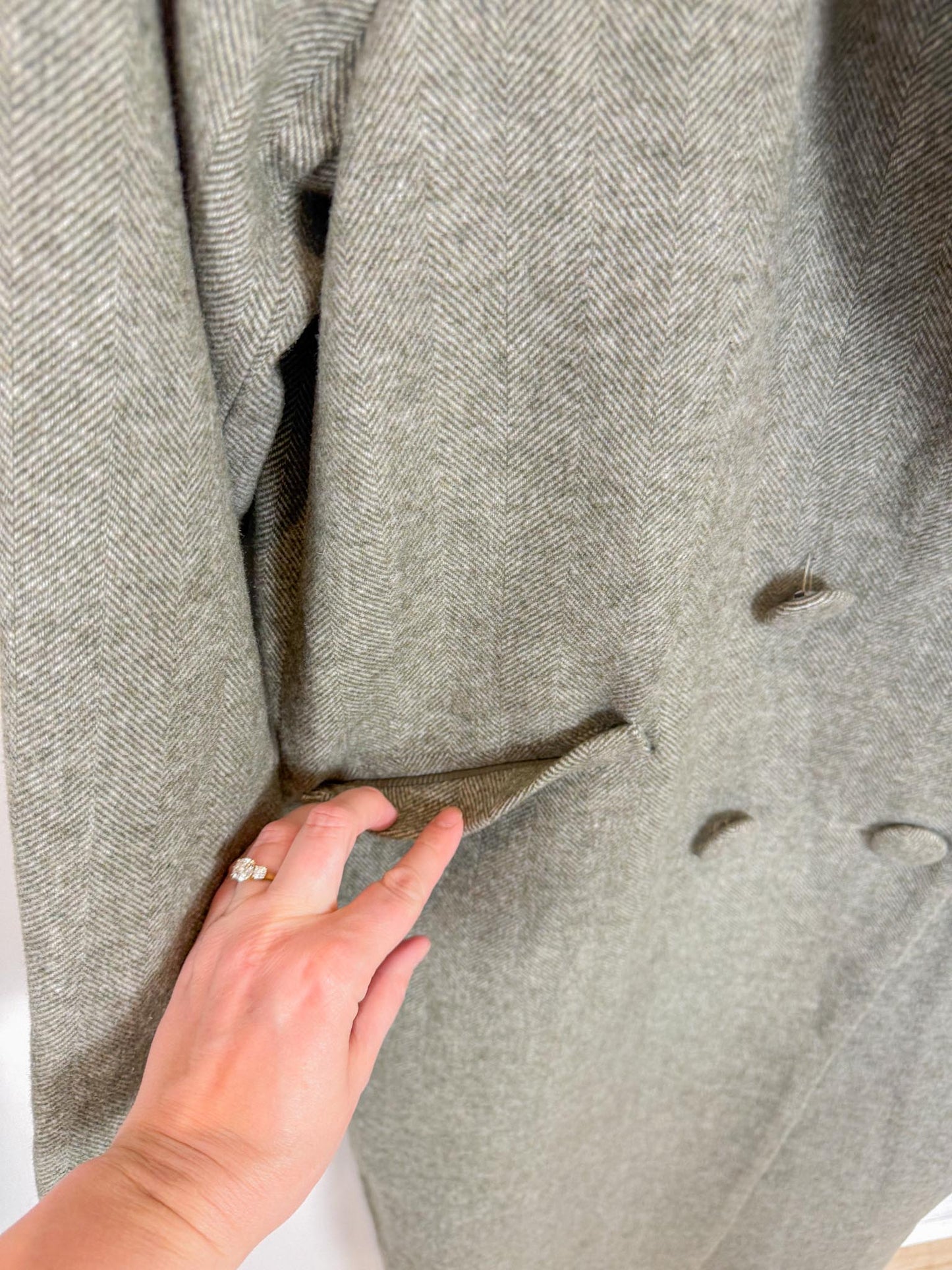 Torn by Ronny Kobo Tyra Peacoat in Moss Green (Size L)