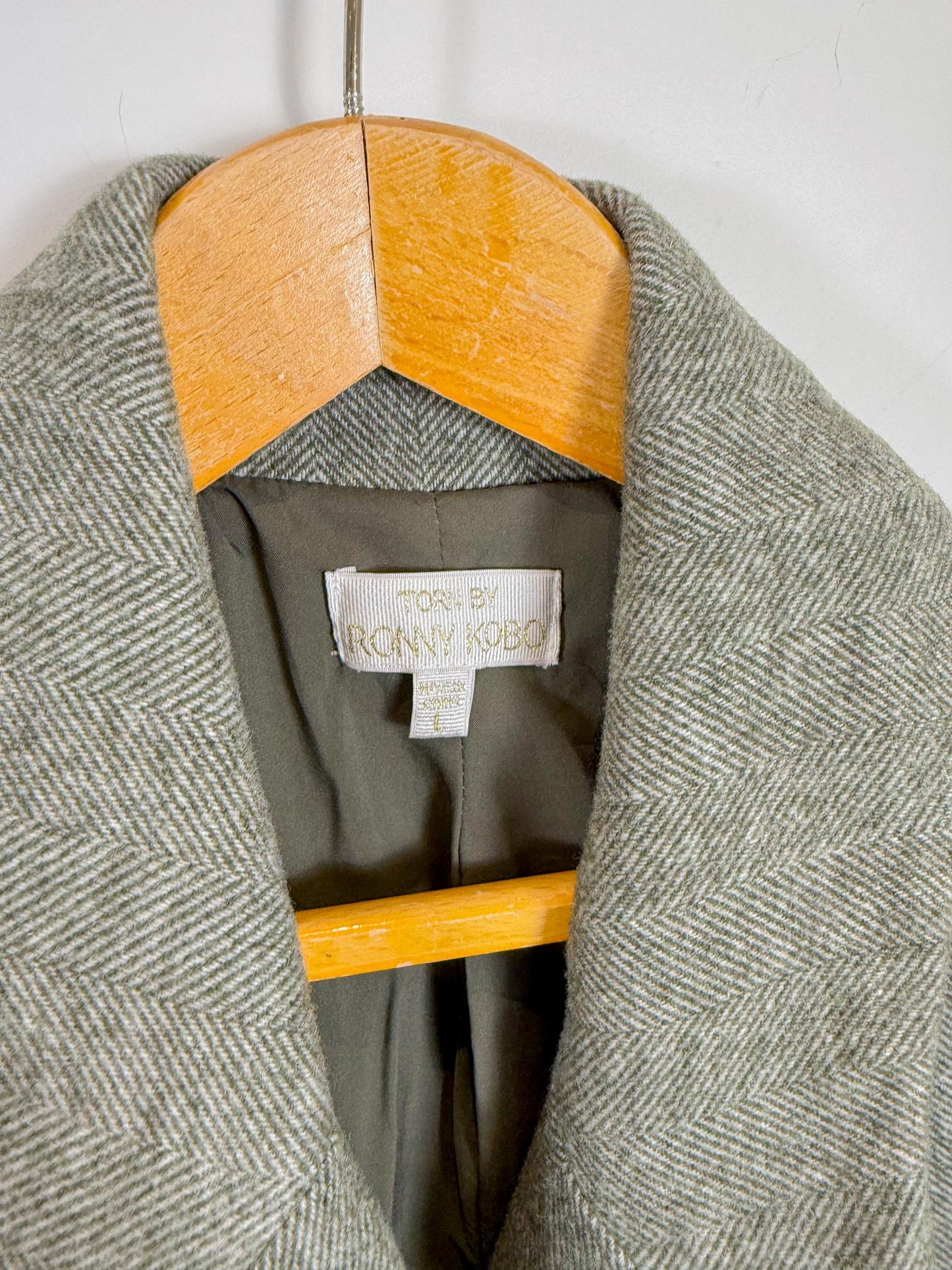 Torn by Ronny Kobo Tyra Peacoat in Moss Green (Size L)