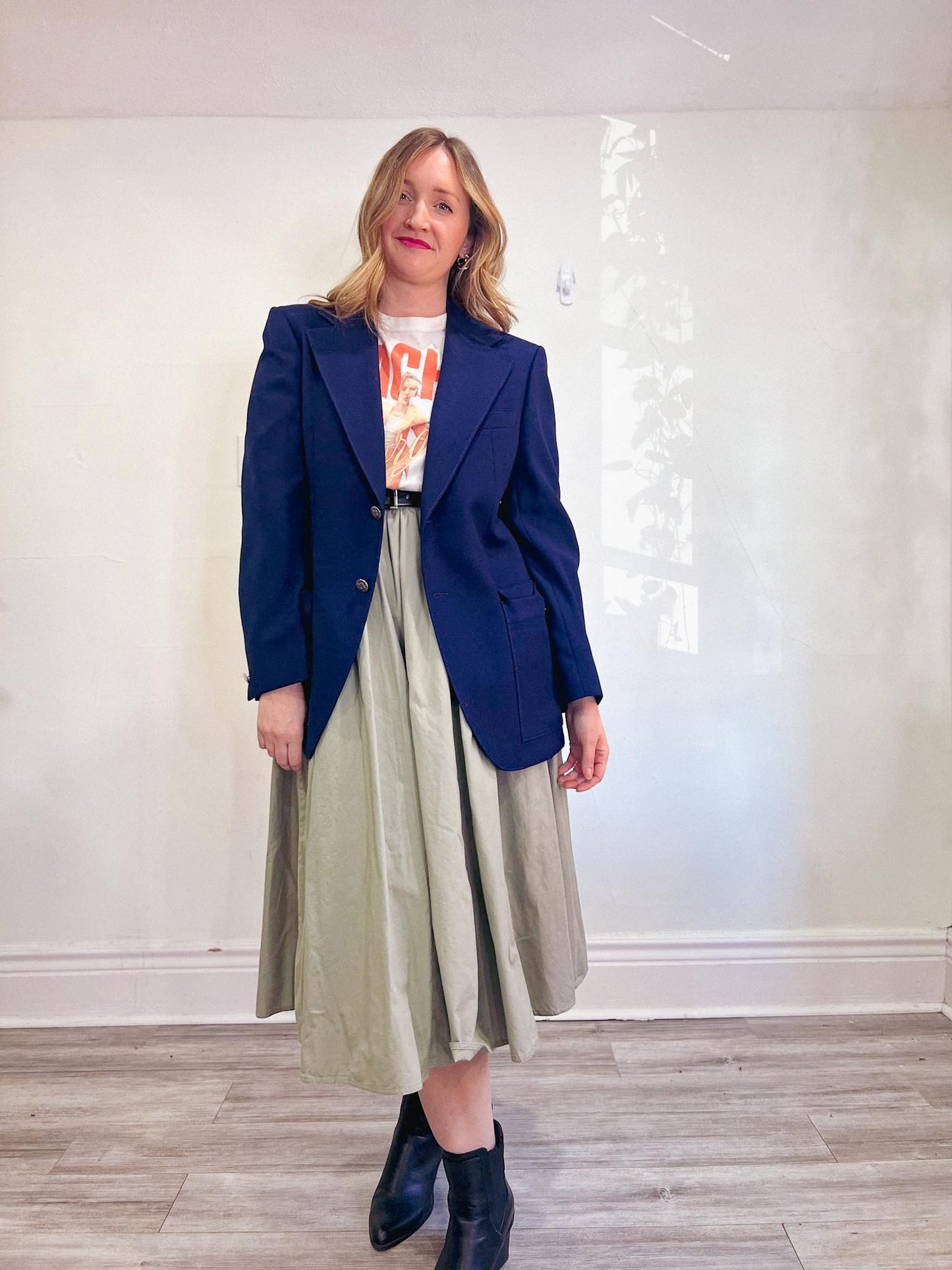 Vintage Navy Oversized Blazer (Size L)