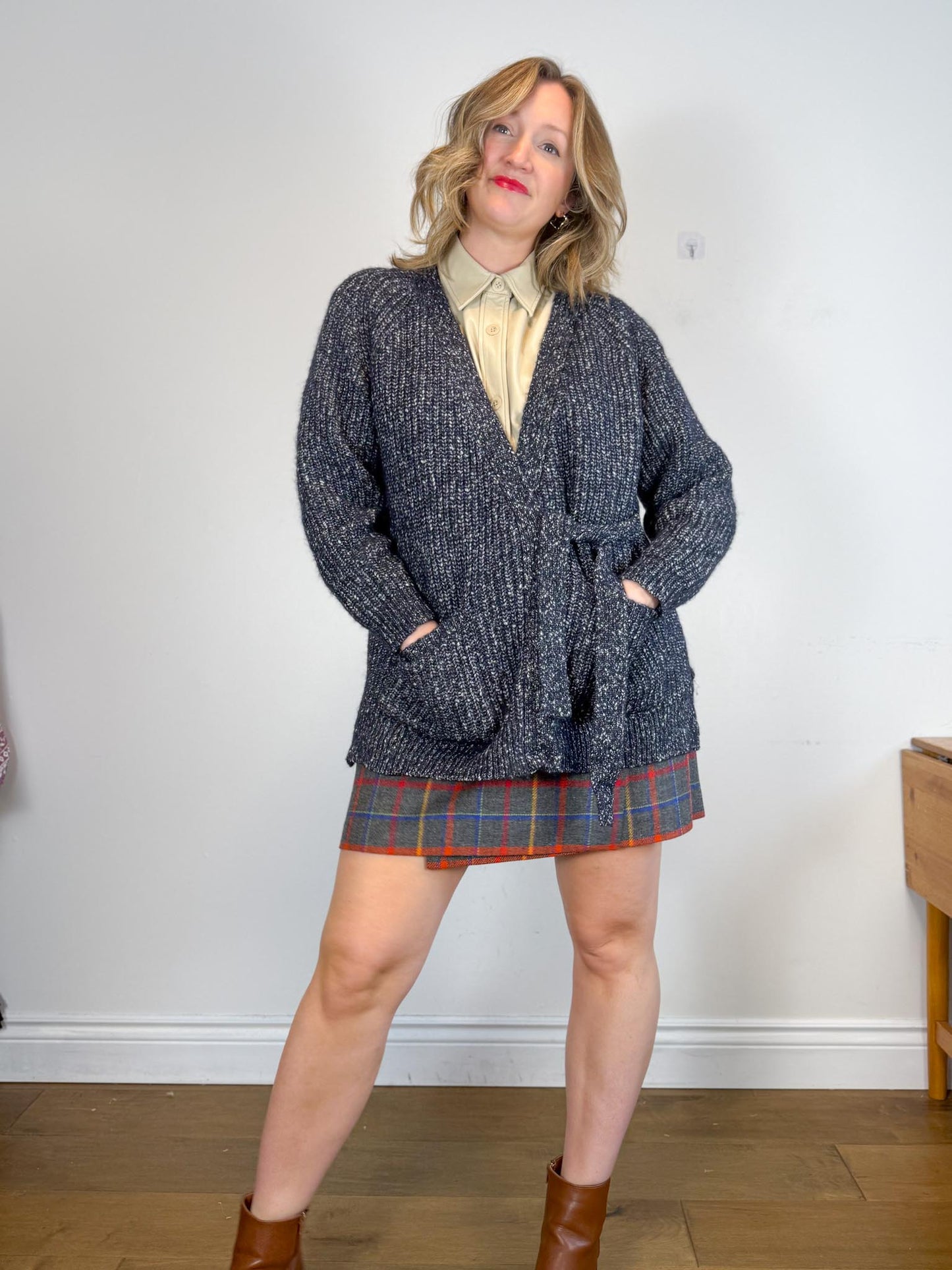 Hansel from Basel Slow Fashion "Sasha Alpaca Cardigan in Navy" (Size M/L)