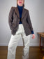Vintage 90s Louis Feraud Wool Pant Suit in Brown (Size 6)