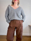 Theory V-Neck Yak & Merino Wool Sweater in Grey (Size L)
