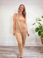 Smash & Tess Ribbed Romper in Light Brown (Size XL)