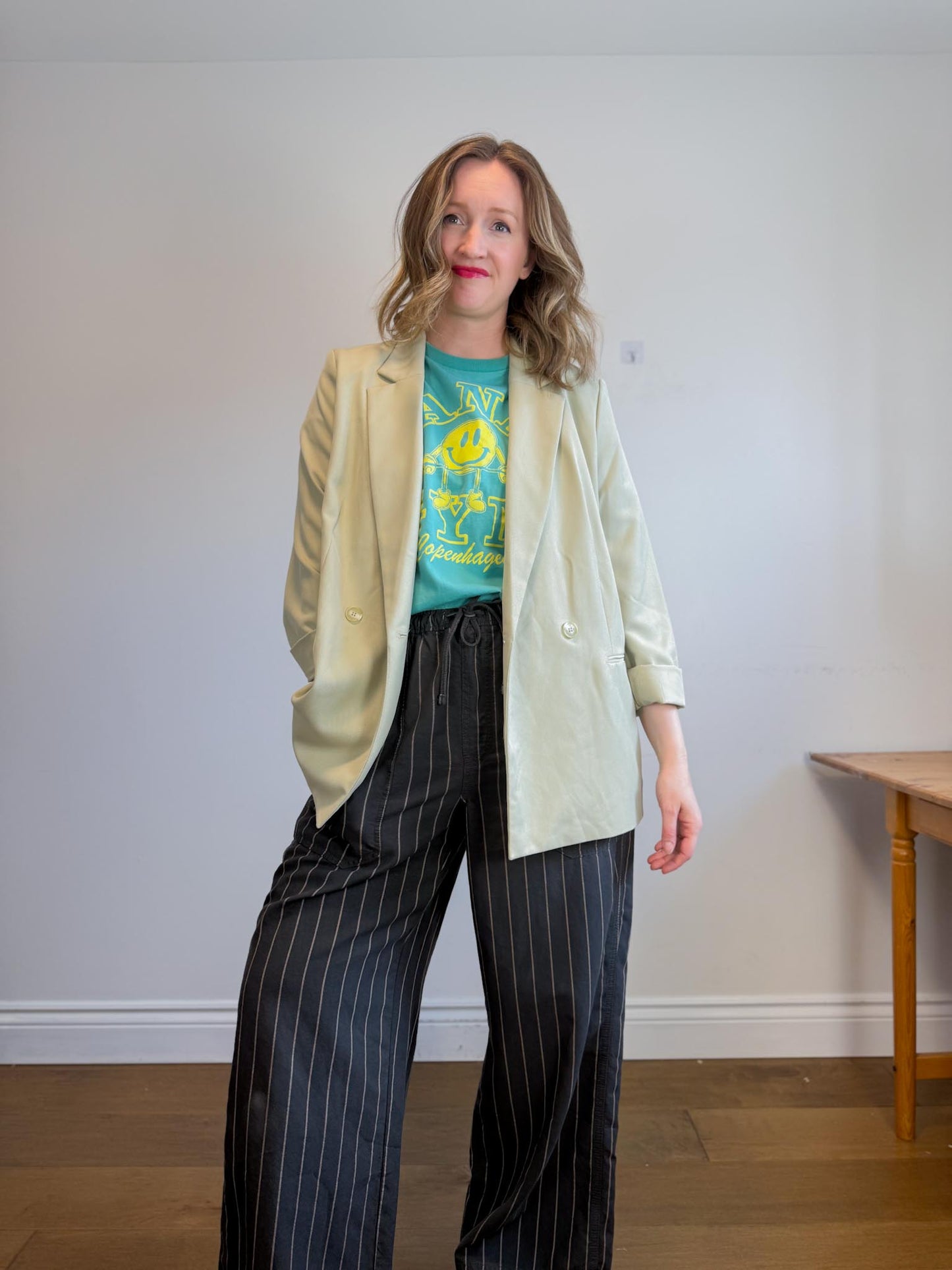H&M Oversized Blazer in Light Green NWT (Size L)