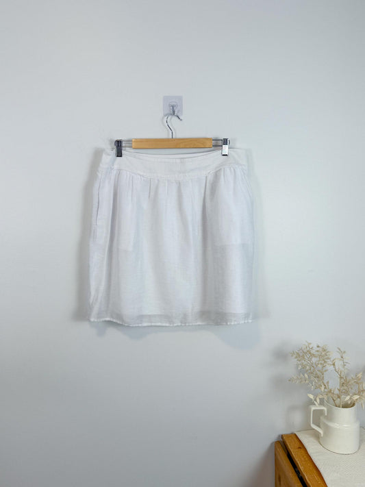 LOFT White Linen Mini Skirt (Size XL)